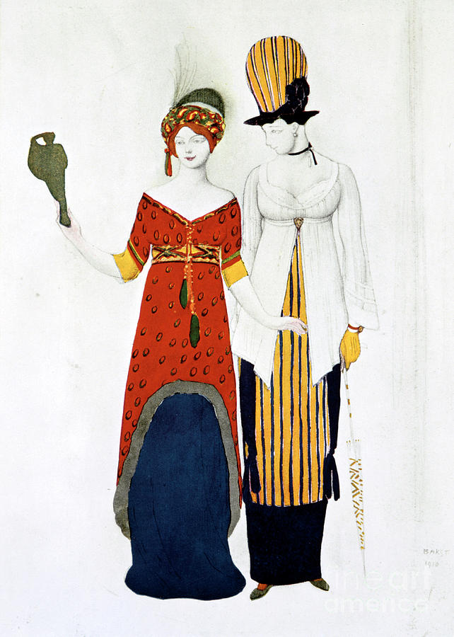 Costume Moderne, 1910. Artist Leon Bakst Drawing by Print Collector