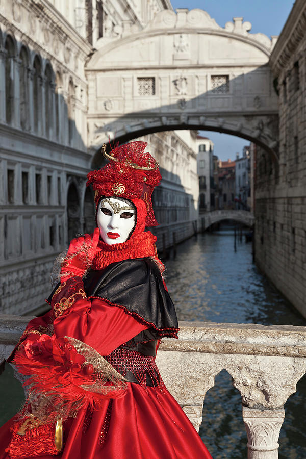 Costumed Figure At Venice Carnival Photograph by Cultura Rm Exclusive/walter Zerla