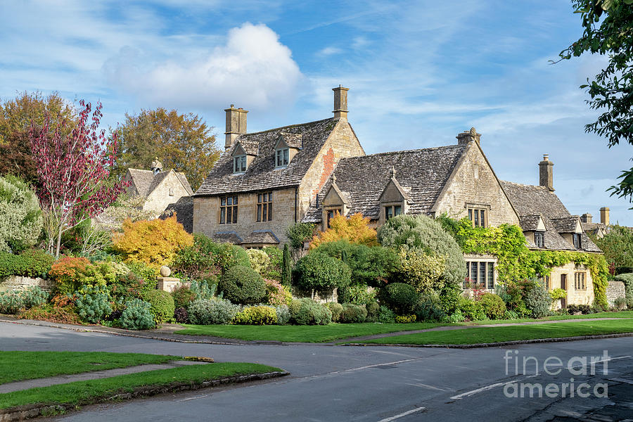 Cotswold Stone House in Autumn Photograph by Tim Gainey