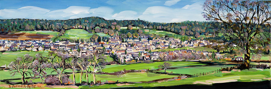 Cotswolds Valley View - Uley Painting by Seeables Visual Arts