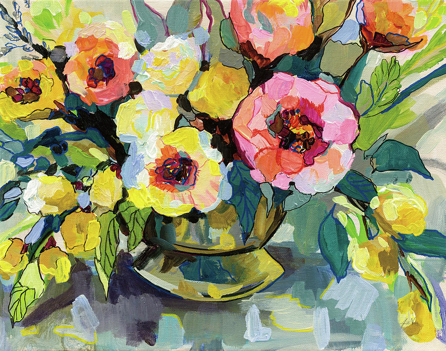 Flower Painting - Cottage Bouquet by Jeanette Vertentes