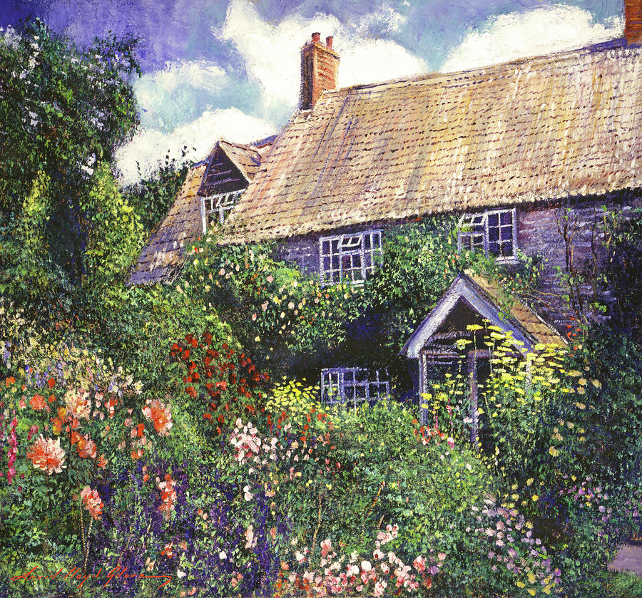 Cottage Gardens Painting By David Lloyd Glover