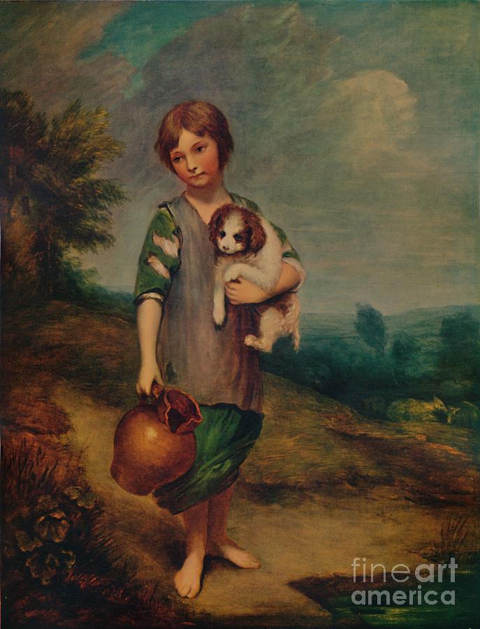 Cottage Girl With Dog And Pitcher 1785 Drawing by Print Collector