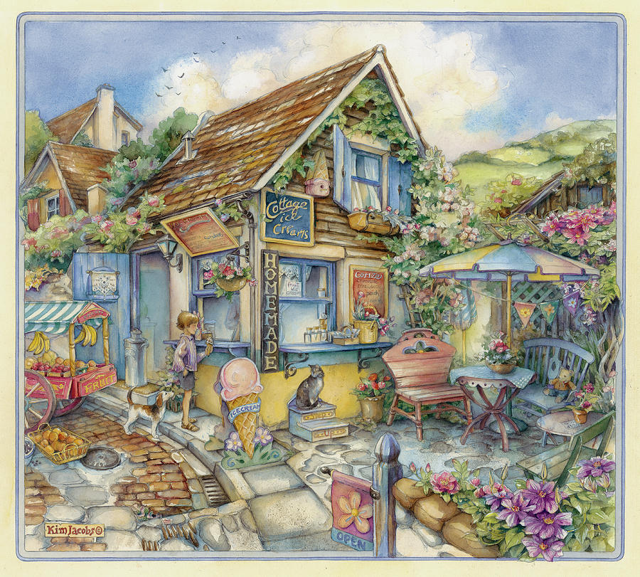 Ice Cream Painting - Cottage Ice Creams by Kim Jacobs