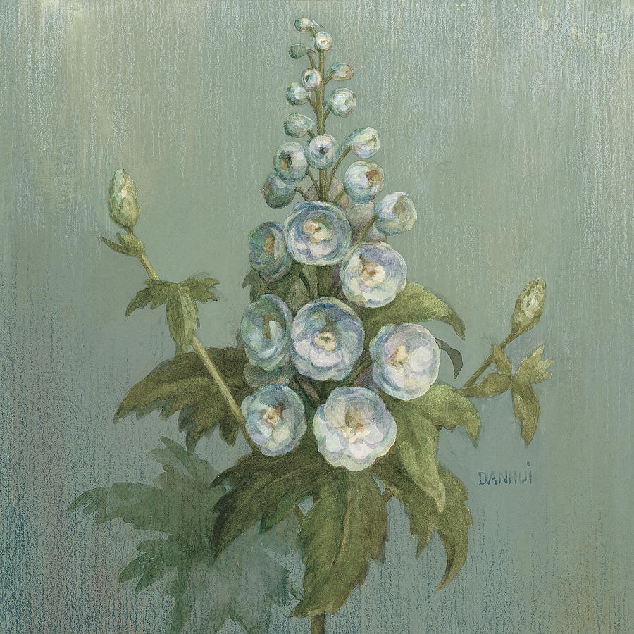 Flower Painting - Cottage Larkspur by Danhui Nai