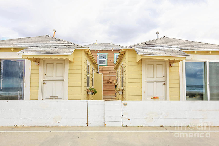 Beach Photograph - Cottages Along The Mission Beach Boardwalk by Edward Fielding Beach Photograph - Cottages Along The Mission Beach Boardwalk by Edward Fielding