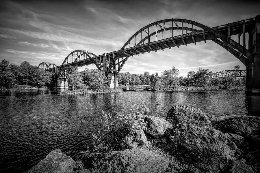 Cotter Bridge Black and White Photograph by Judy Vincent