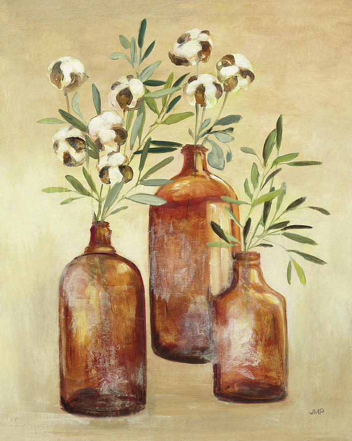 Bottle Painting - Cotton Still Life IIi by Julia Purinton