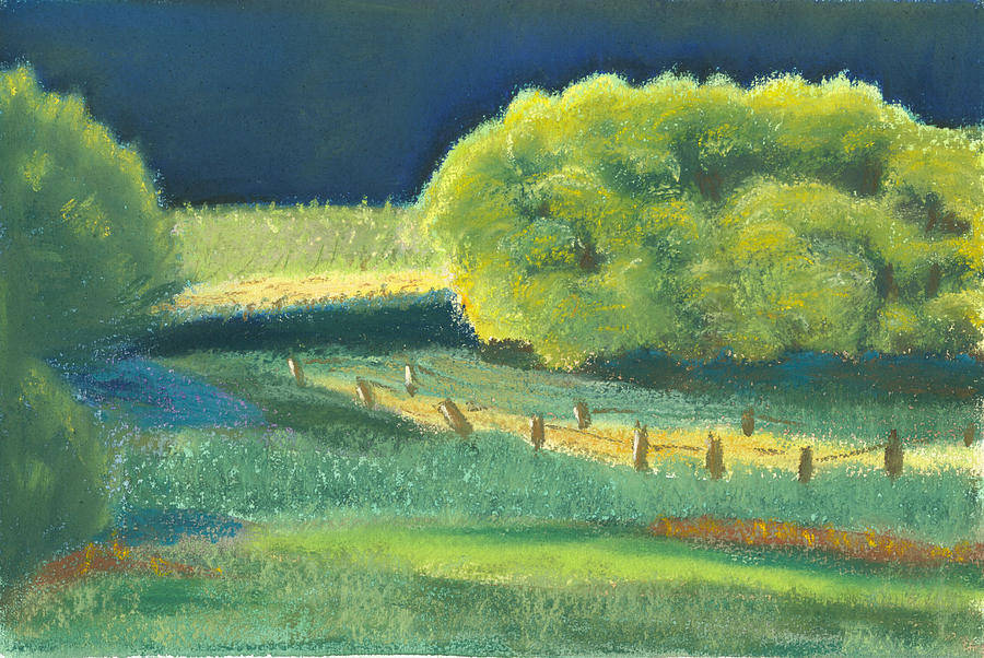 Landscape Pastel - Cottonwoods by Ellen Kirwan Landscape Pastel - Cottonwoods by Ellen Kirwan
