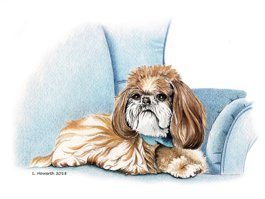Dog Painting - Couch Potato by Louise Howarth