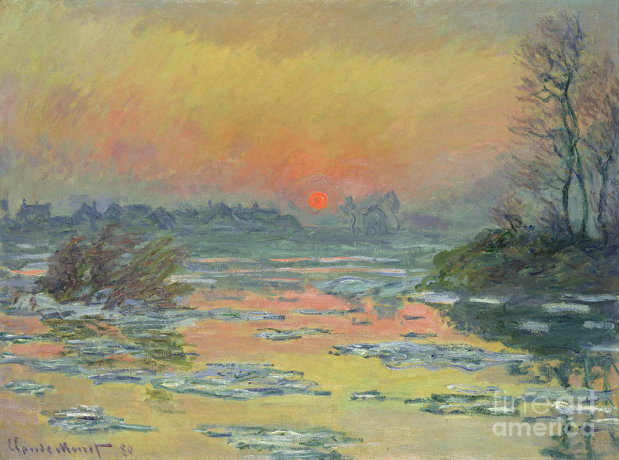 Impressionism Drawing - Coucher De Soleil Sur La Seine Sunset by Heritage Images