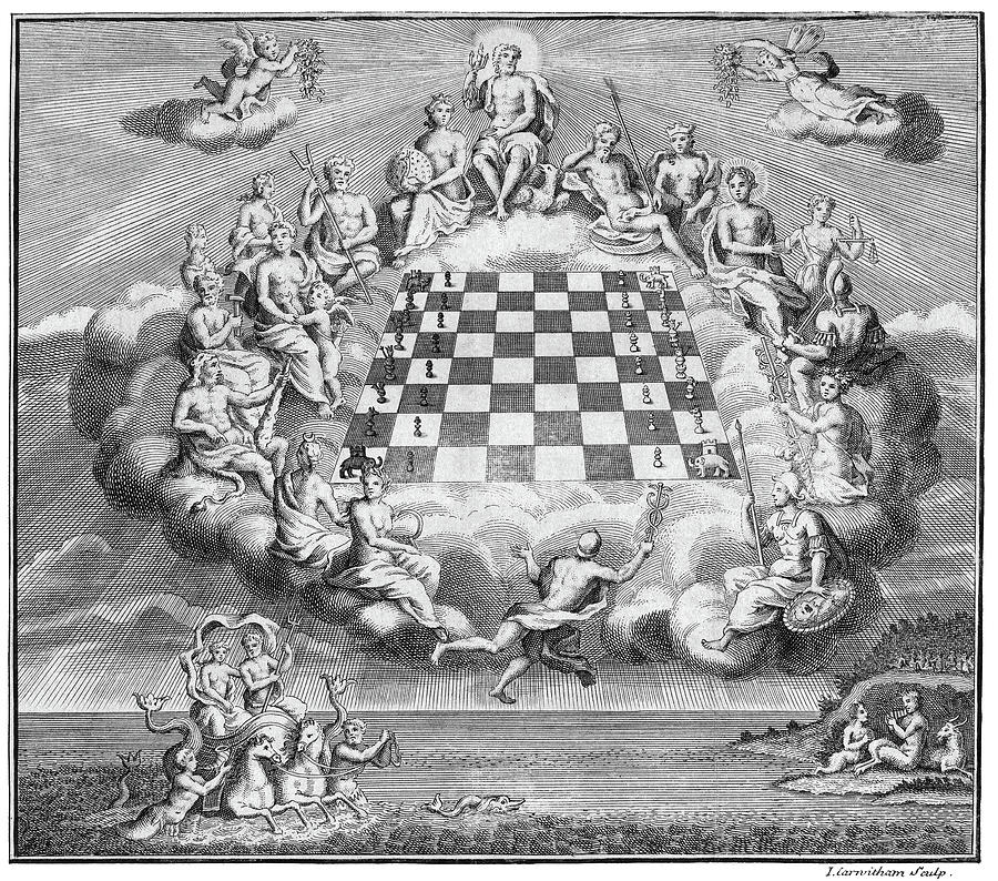 Council Of Olympian Gods Playing Chess Photograph by Science Source