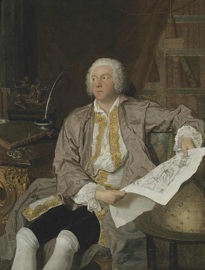 Count Carl Gustaf Tessin Painting by Jacques Aved
