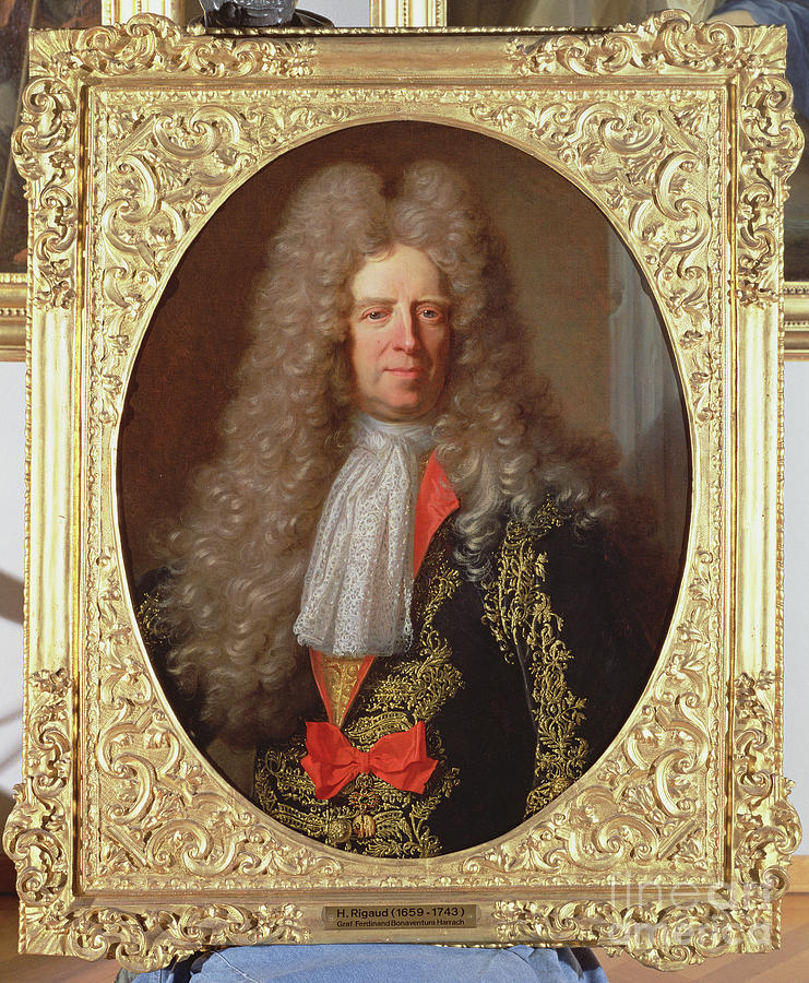 Portrait Painting - Count Ferdinand Bonaventura Harrach by Hyacinthe Francois Rigaud