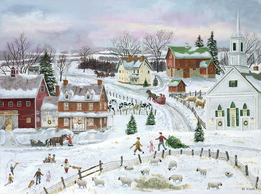 Country Christmas Painting by Bob Fair - Fine Art America