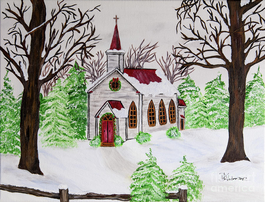 Country Church Painting by Deborah Klubertanz