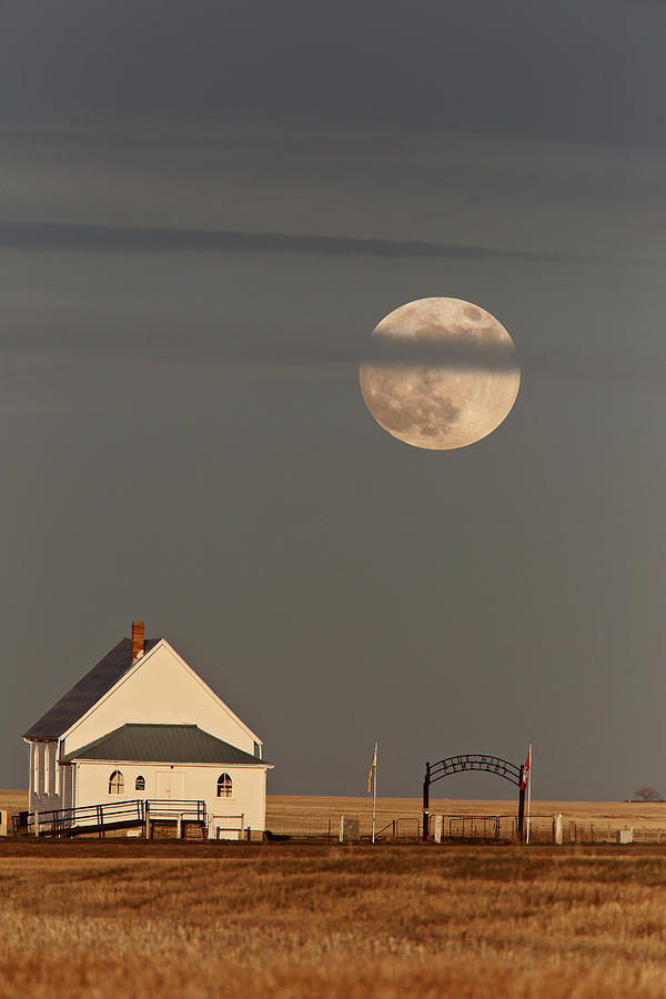 Country Church Full Moon Photograph by Mark Duffy