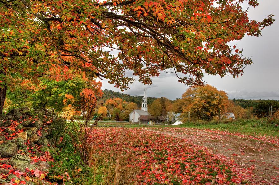 Country Church in Autumn Photograph by Joann Vitali