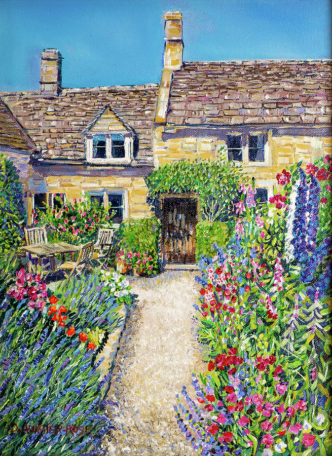 Country Cottage Garden Painting by Seeables Visual Arts