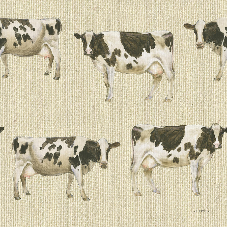 Animal Mixed Media - Country Cow Pattern Via by James Wiens