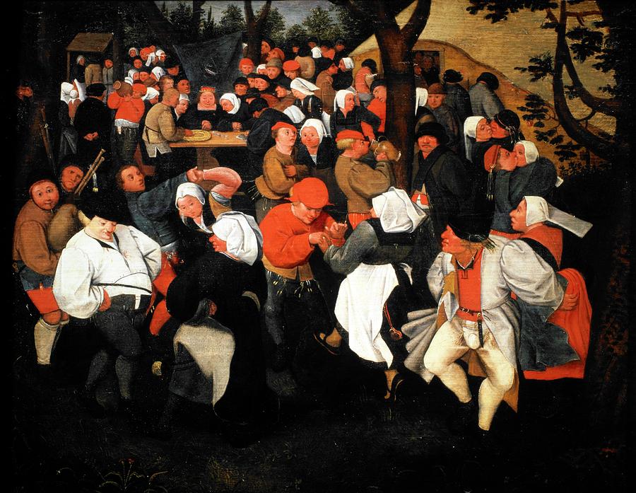 Country feast and dancing, 1409. Painting by Jan Brueghel the Younger -1601-1678-