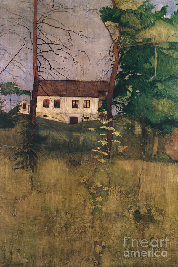 Country house, 1896 Painting by O Vaering by Harald Sohlberg