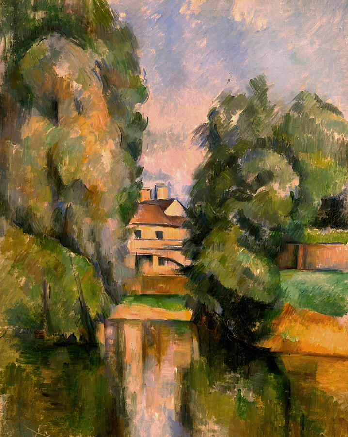 Country House by a River, from circa 1890 Painting by Paul Cezanne