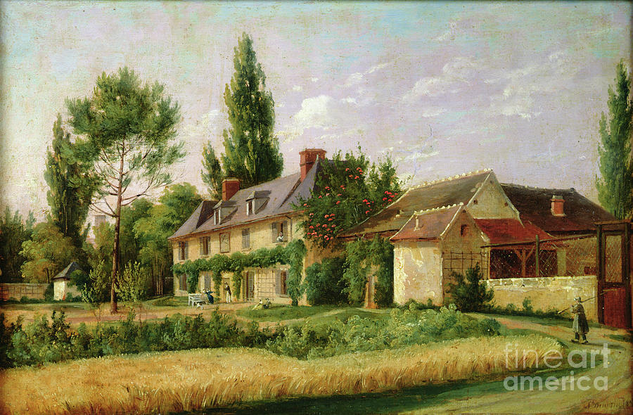 Country House On The Outskirts Of Paris, 1832 Painting by Pierre Alexandre Pau De Saint-martin