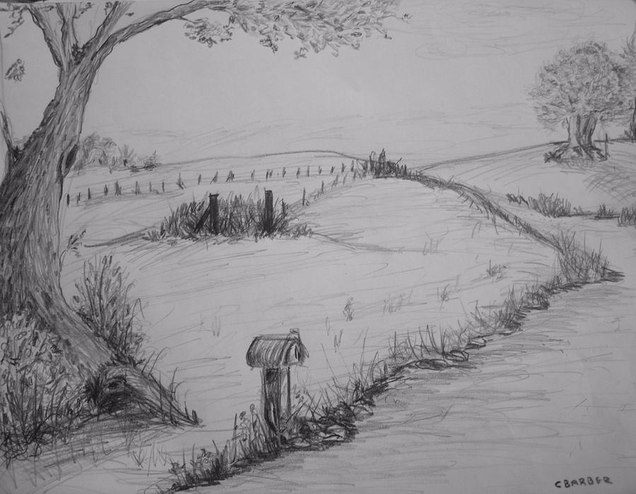 Country lane Drawing by C Barber - Fine Art America