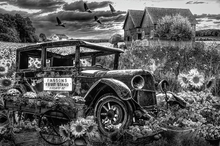 Country Market in Black and White Photograph by Debra and Dave Vanderlaan