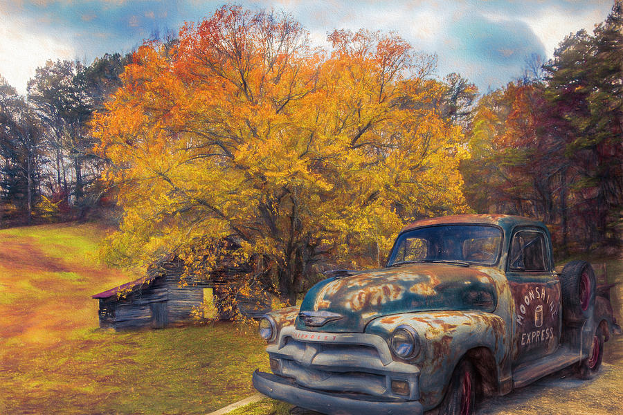Country Moonshine Painting Photograph by Debra and Dave Vanderlaan