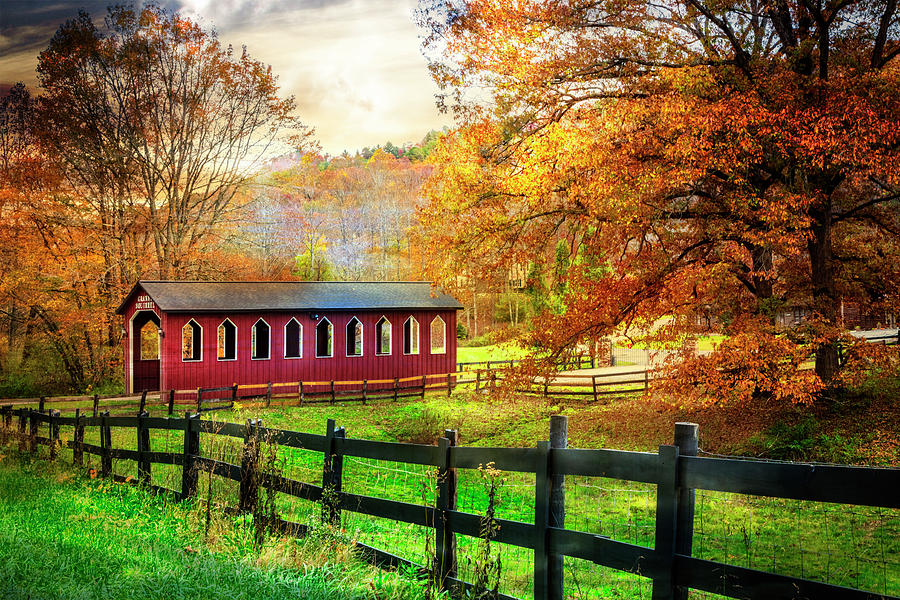 Country Red in Autumn Photograph by Debra and Dave Vanderlaan