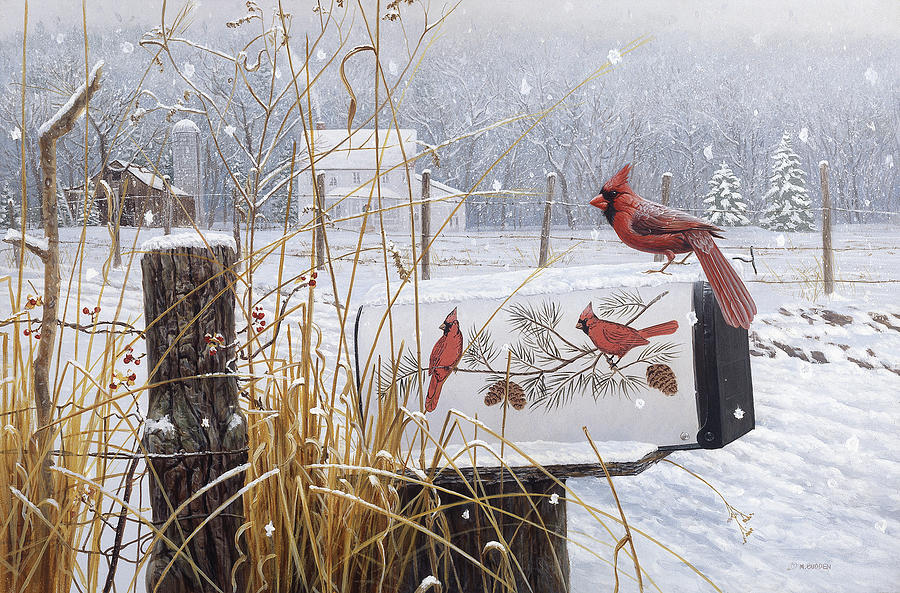 Bird Painting - Country Red by Michael Budden