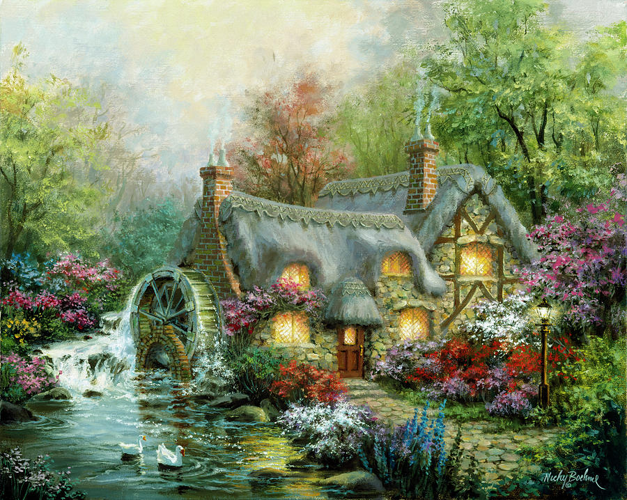 Landscape Painting - Country Retreat by Nicky Boehme