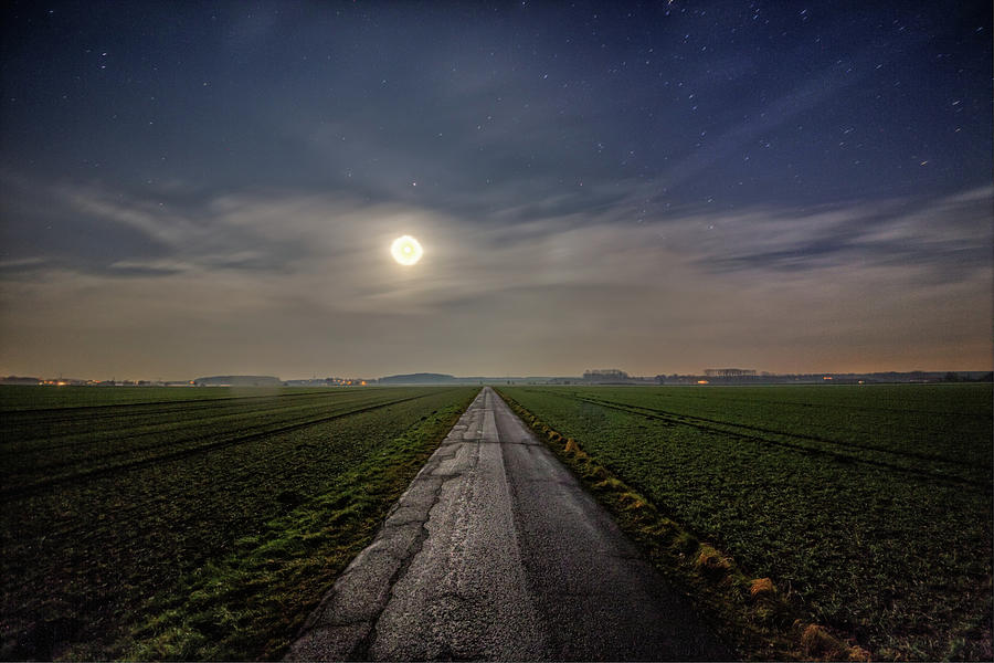 Country Road At Night Photograph by Malte Pott