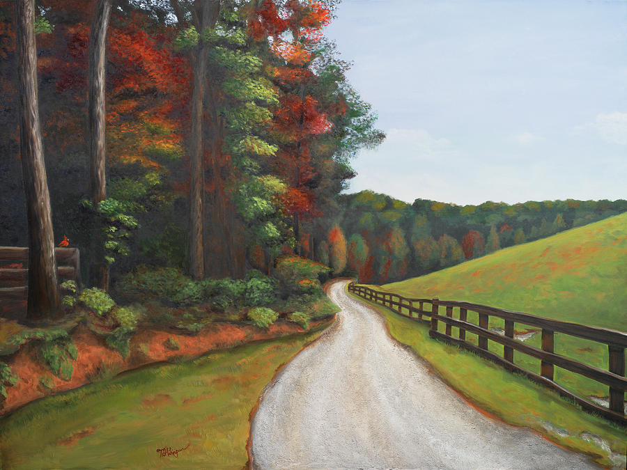 Tree Painting - Country Road I by Tiffany Hakimipour