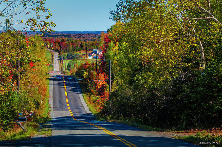 Country Road in Autumn Digital Art by Ken Morris