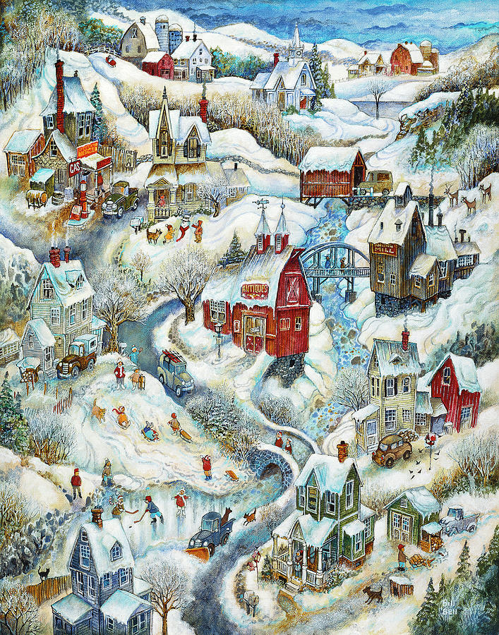 Barn Painting - Country Winter (2) by Bill Bell