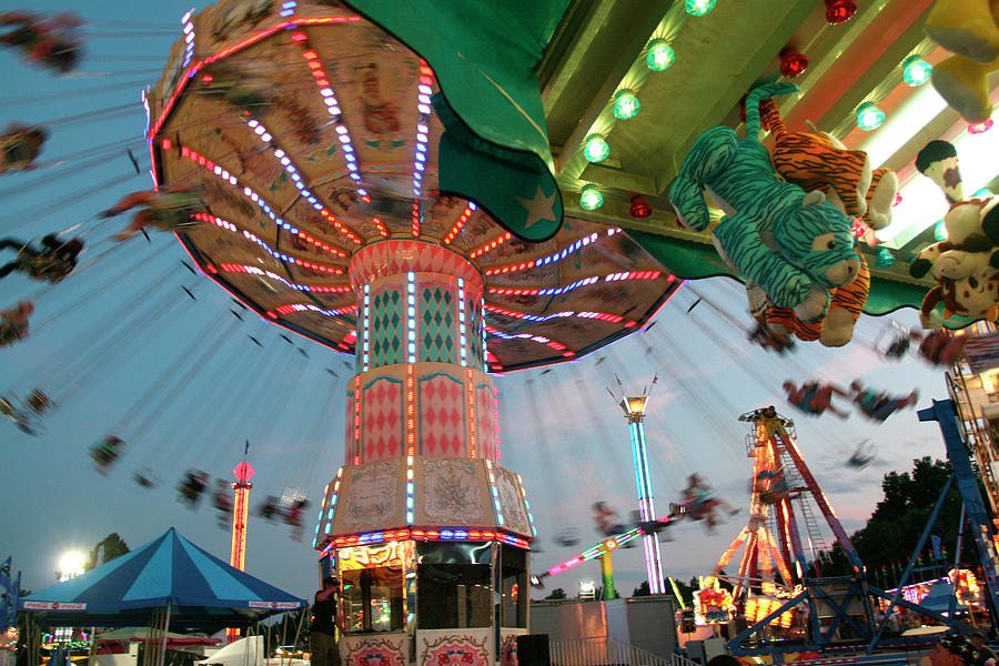 Carnival Photograph - County Fair Flying Chairs by Robert Goldwitz