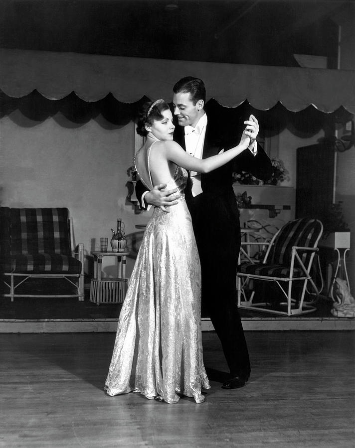 Black And White Photograph - Couple In Formal Wear Dancing by George Marks