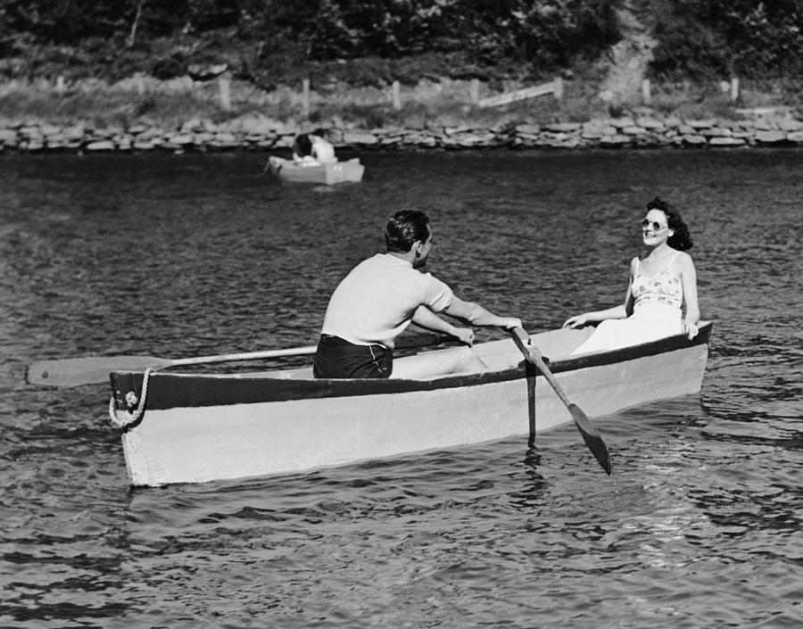 Couple In Rowboat Photograph by George Marks