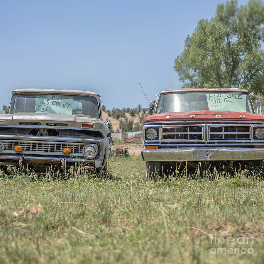 Couple of Old Vintage Pickup Trucks Photograph by Edward Fielding