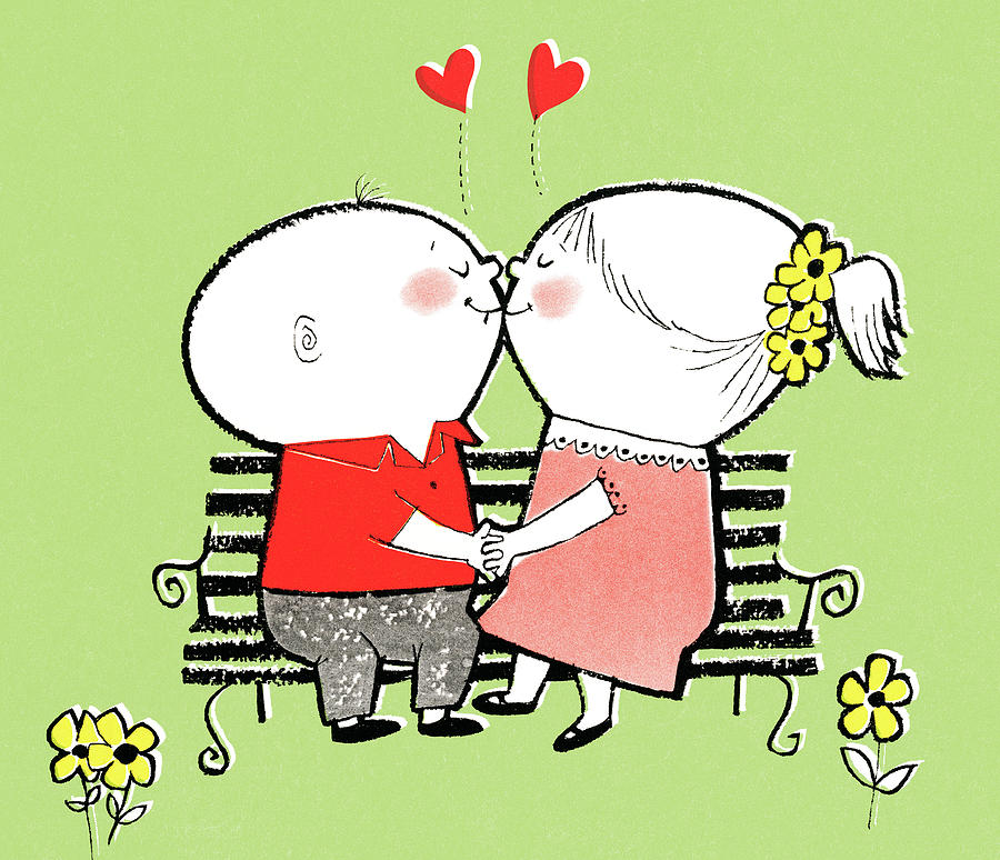 Summer Drawing - Couple on a bench by CSA Images