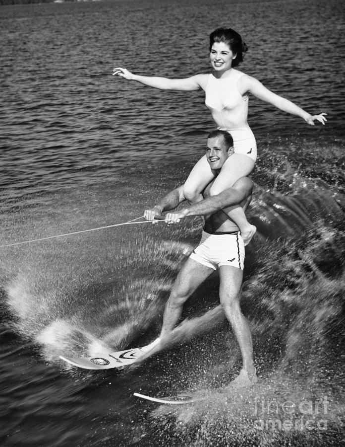 Couple Performing Water Skiing Act Photograph by Bettmann