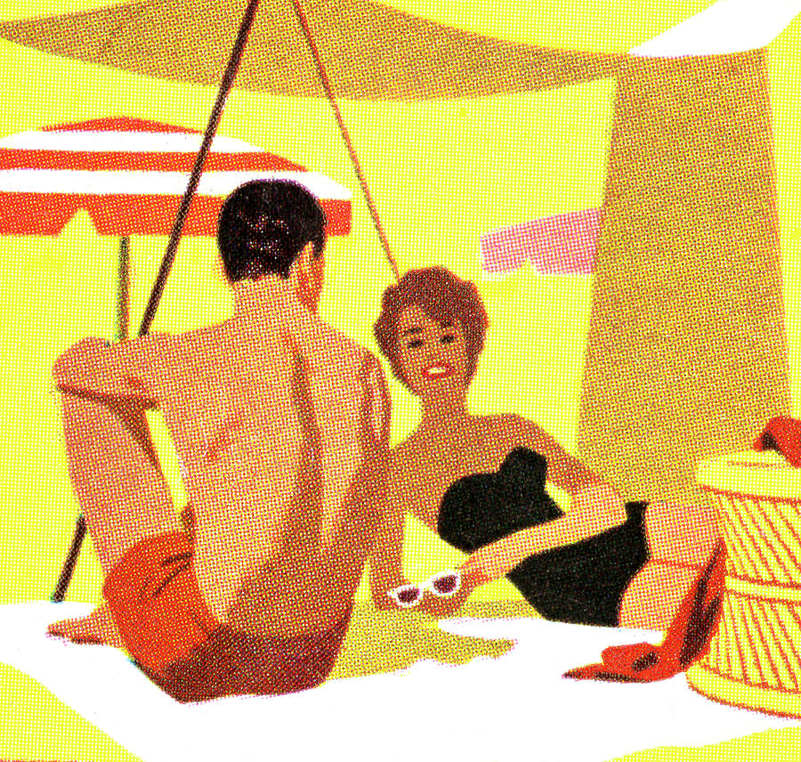 Summer Drawing - Couple Sunbathing by CSA Images