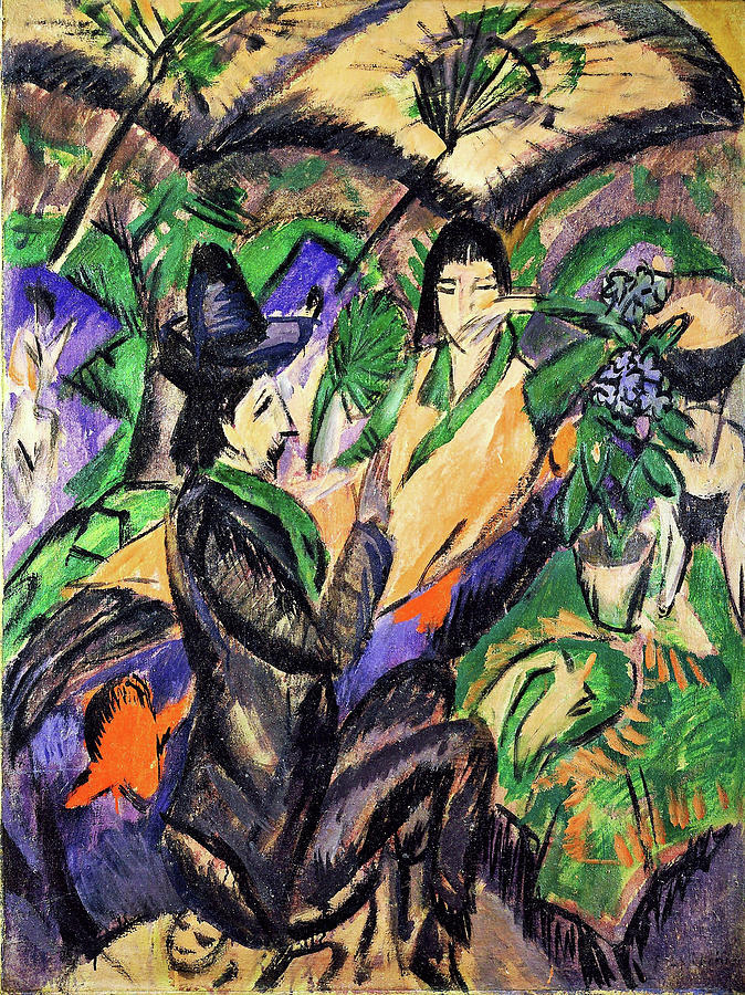 Ernst Ludwig Kirchner Painting - Couple under Japanese umbrella - Digital Remastered Edition by Ernst Ludwig Kirchner