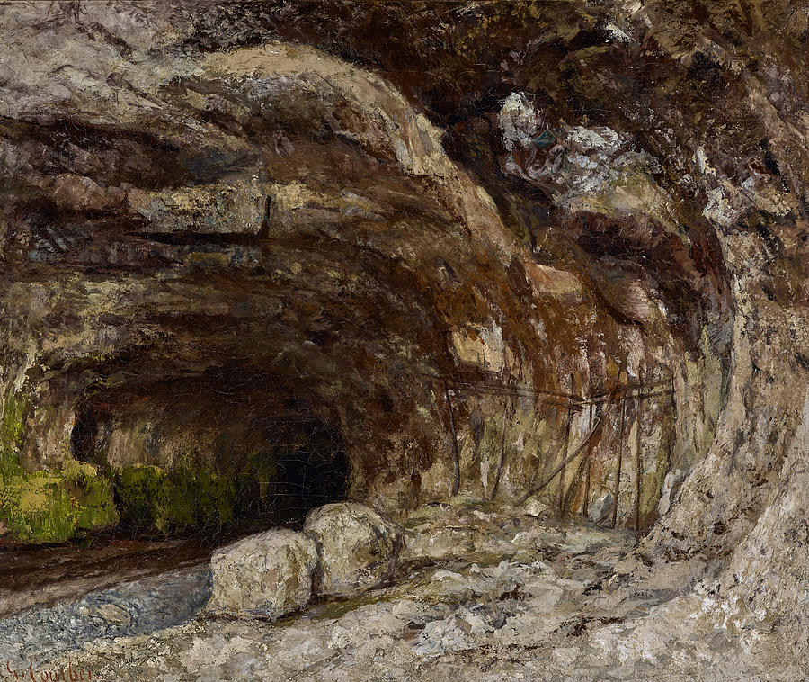 Grotto of Sarrazine near Nans-sous-Sainte-Anne, C1864 Painting by Gustave Courbet