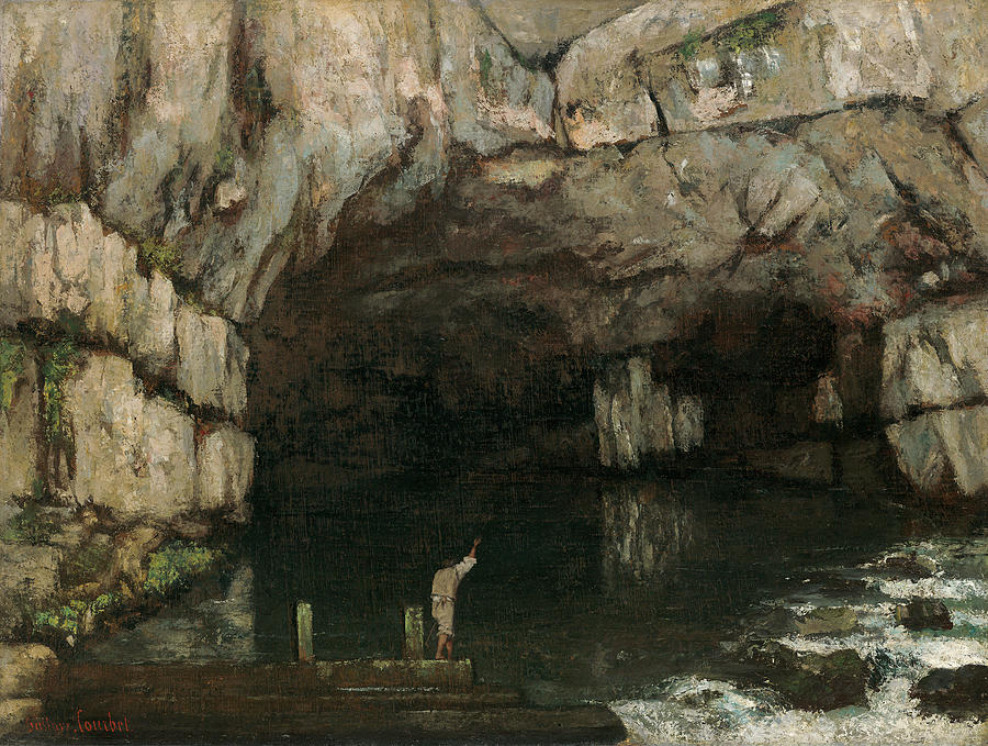 La Grotte de la Loue, 1864 Painting by Gustave Courbet