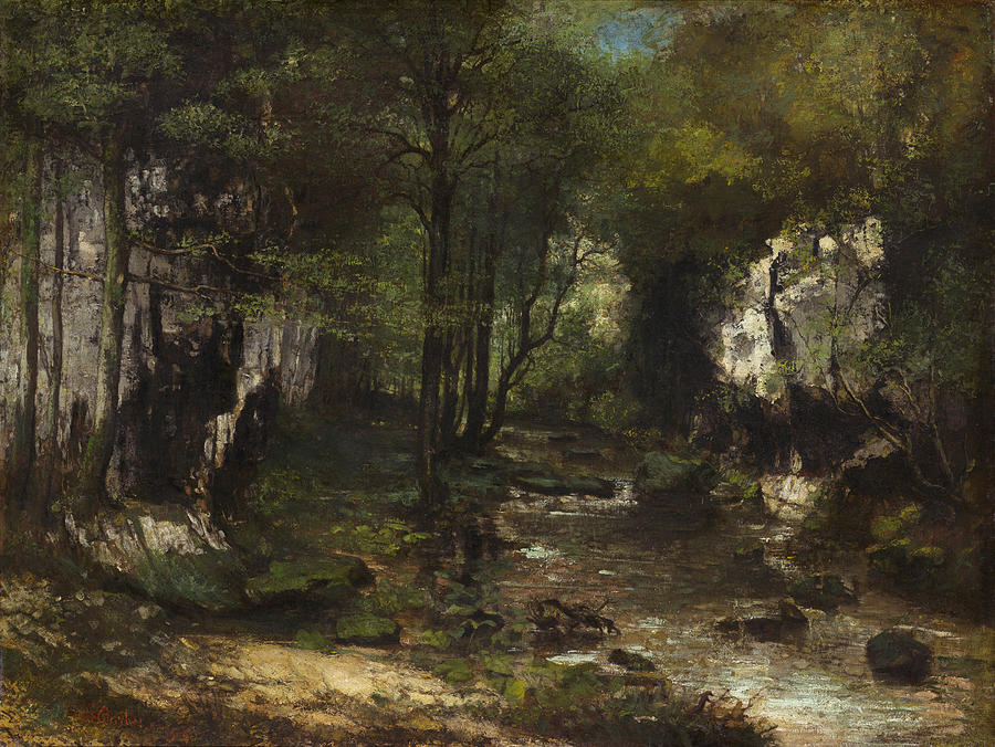The Stream, 1855 Painting by Gustave Courbet