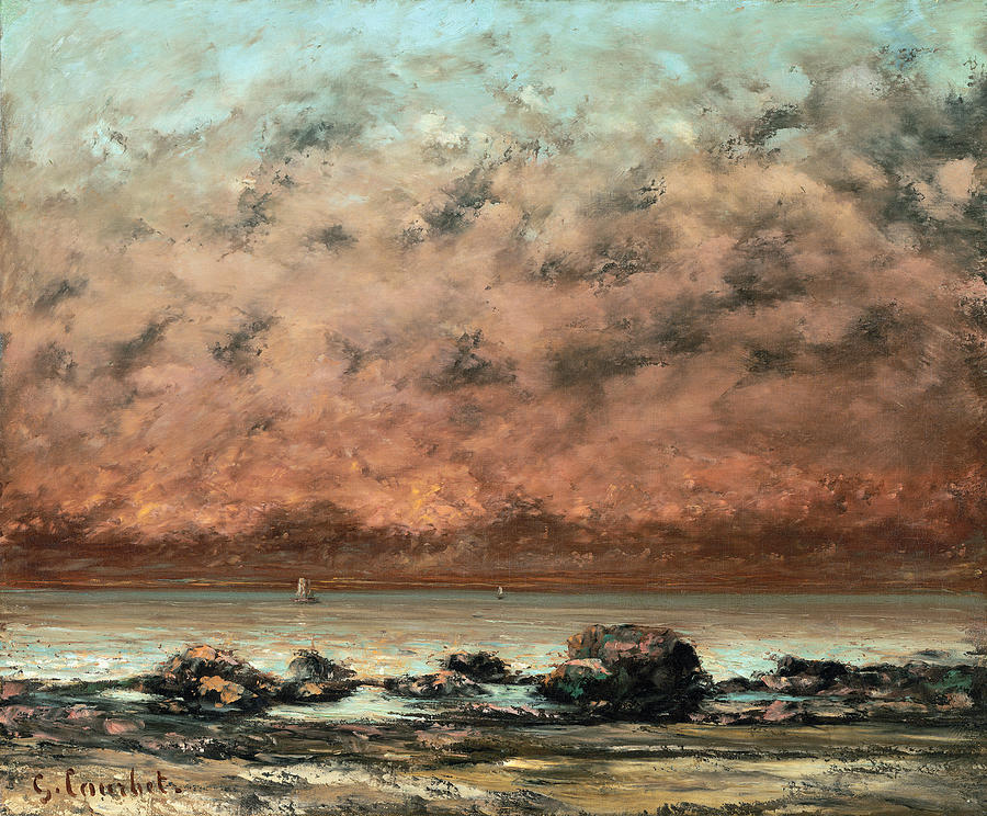 The Black Rocks at Trouville, 1866 Painting by Gustave Courbet